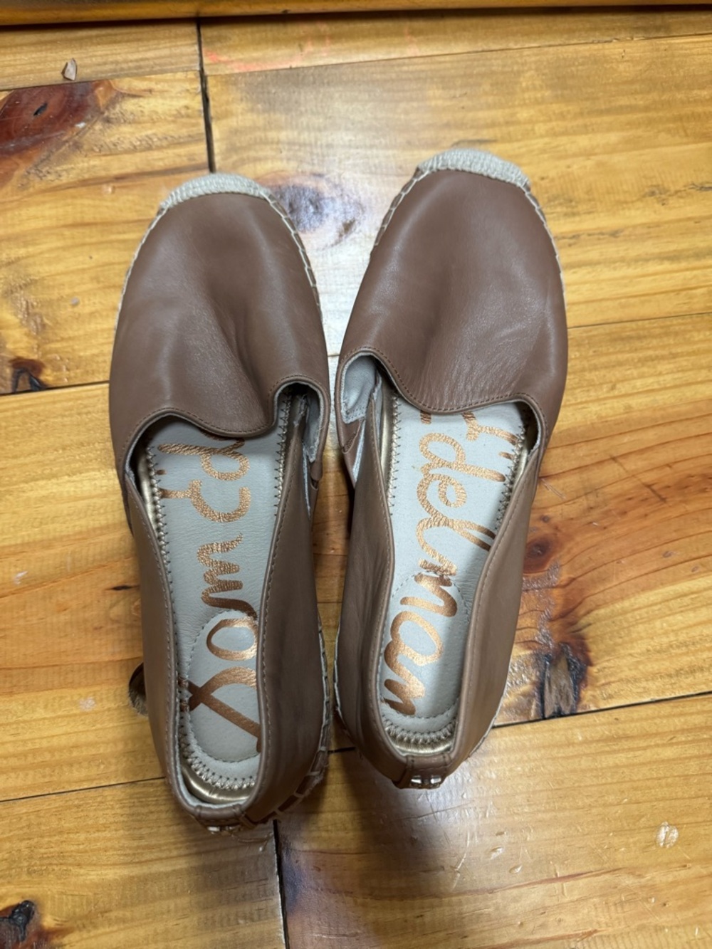 Sam Edelman Brown Slip-On Espadrille Flats